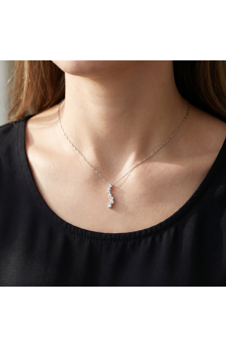 Bliss Diamond 1/2Ct Diamond Journey Pendant 18" Women's Necklace Lab Grown 3/4" Tall, Alternate, color, Silver