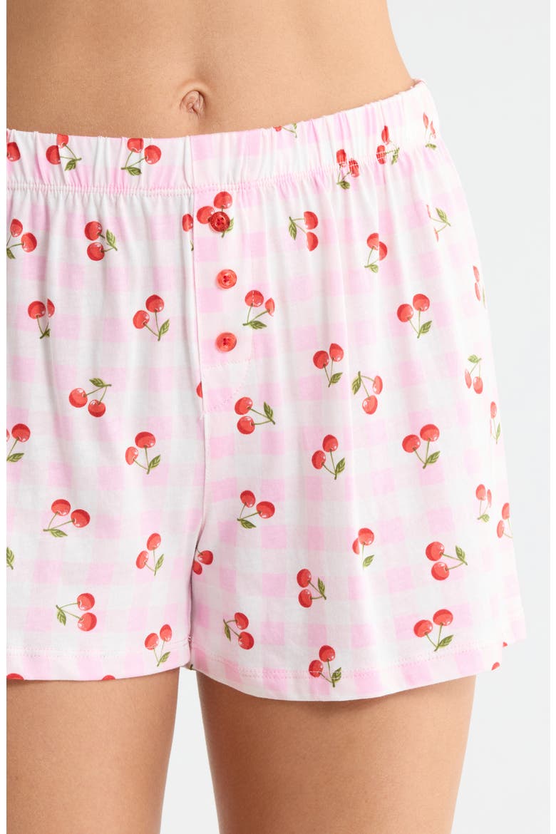 T-Shirt & Boxers Jersey Short Pajamas, Alternate, color, PINK