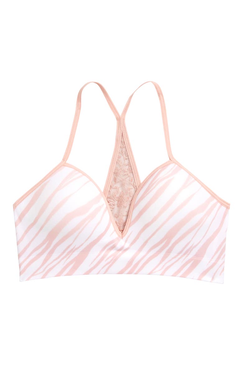Kids' Triangle Back Padded Bra, Main, color, WHITE ZEBRA STRIPES