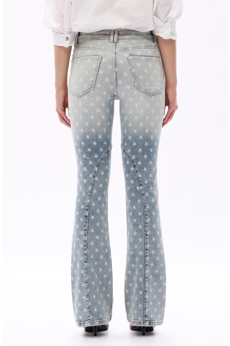 Star Print Bootcut Jeans, Alternate, color, RETRO LIGHT BLUE