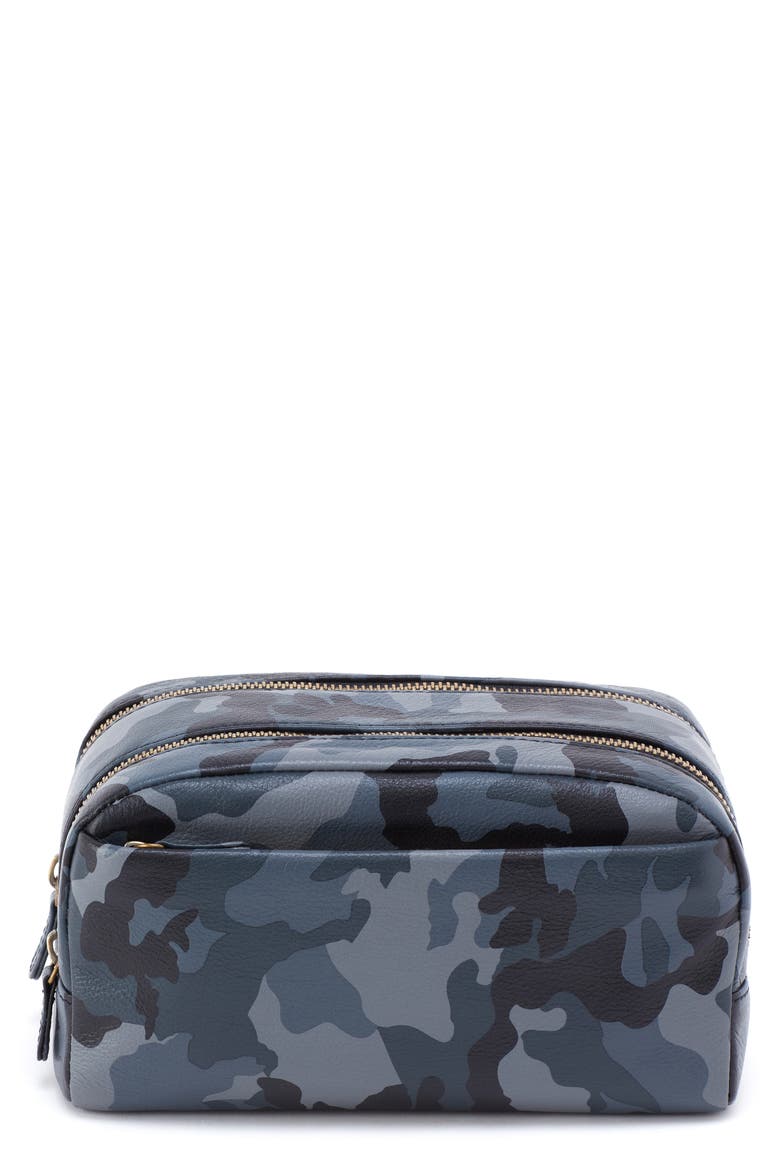 Leather Travel Kit, Main, color, BLUE CAMO