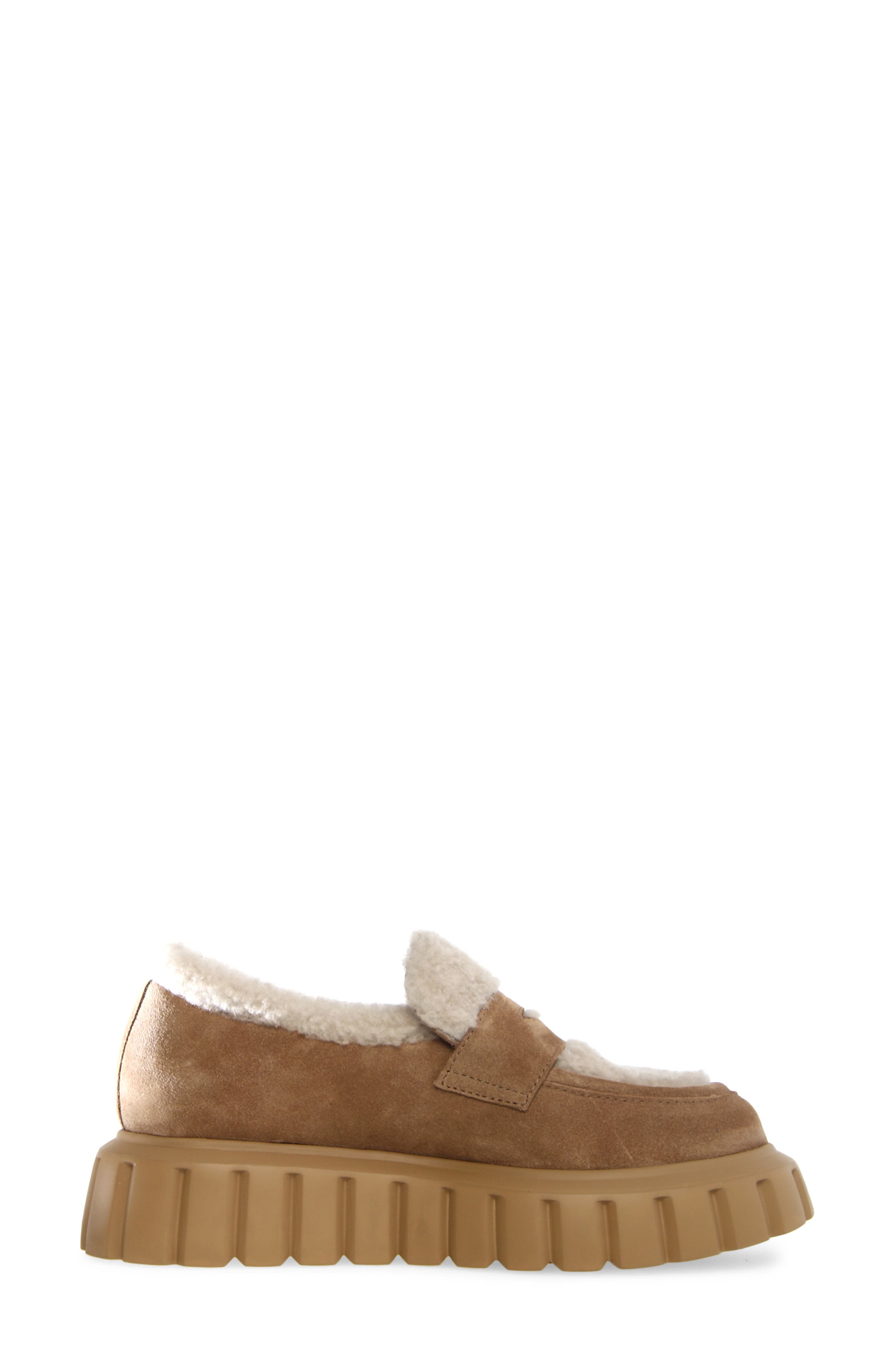 Voile Blanche Grenelle Genuine Shearling & Suede Platform Loafer, Alternate, color, 