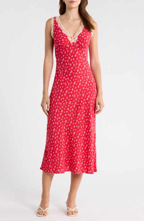 Simone Lace Detail Ditsy Slipdress