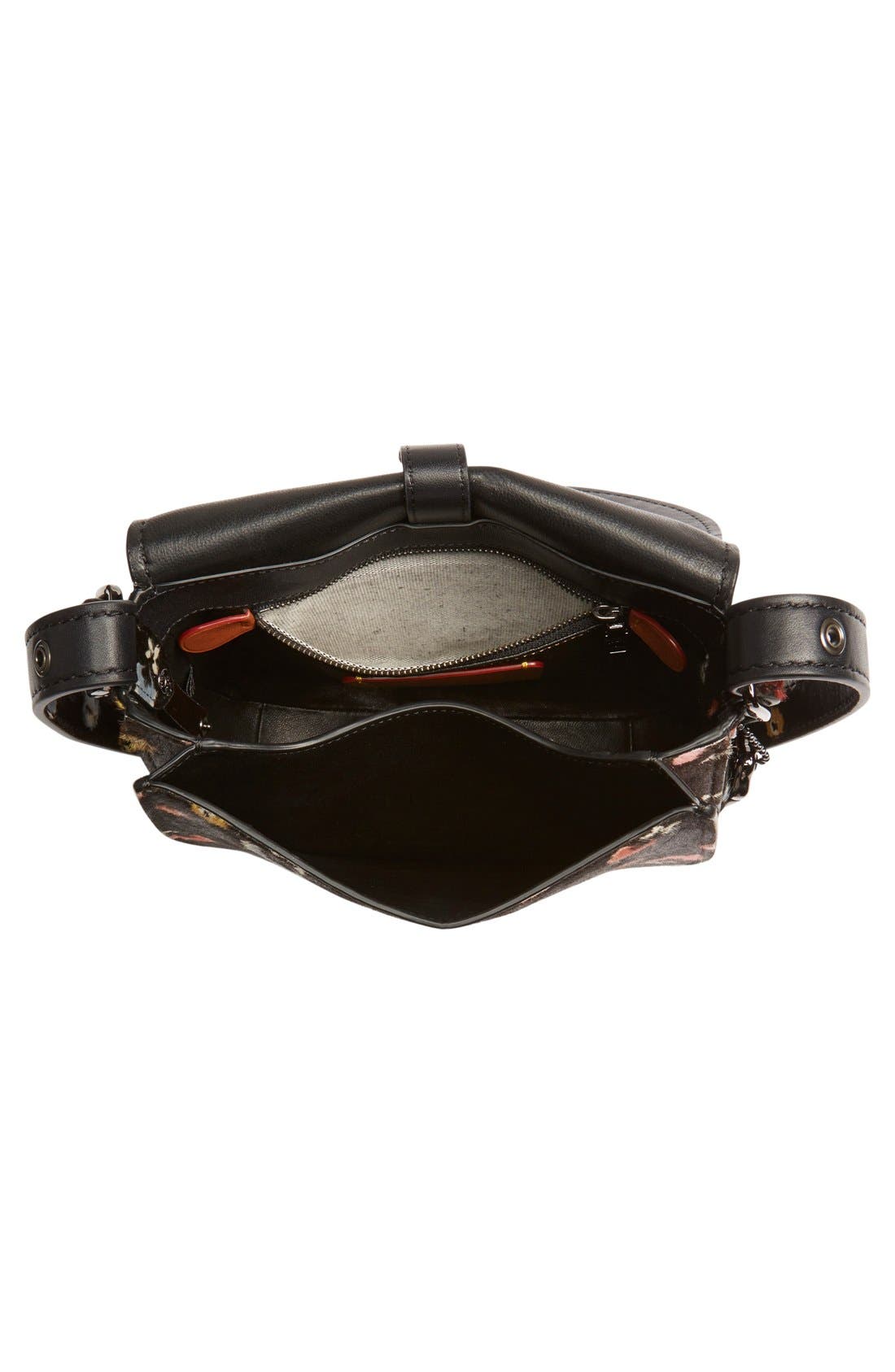 COACH 1941 '23' Flower Print Genuine Calf Hair Saddle Bag, Alternate, color, 