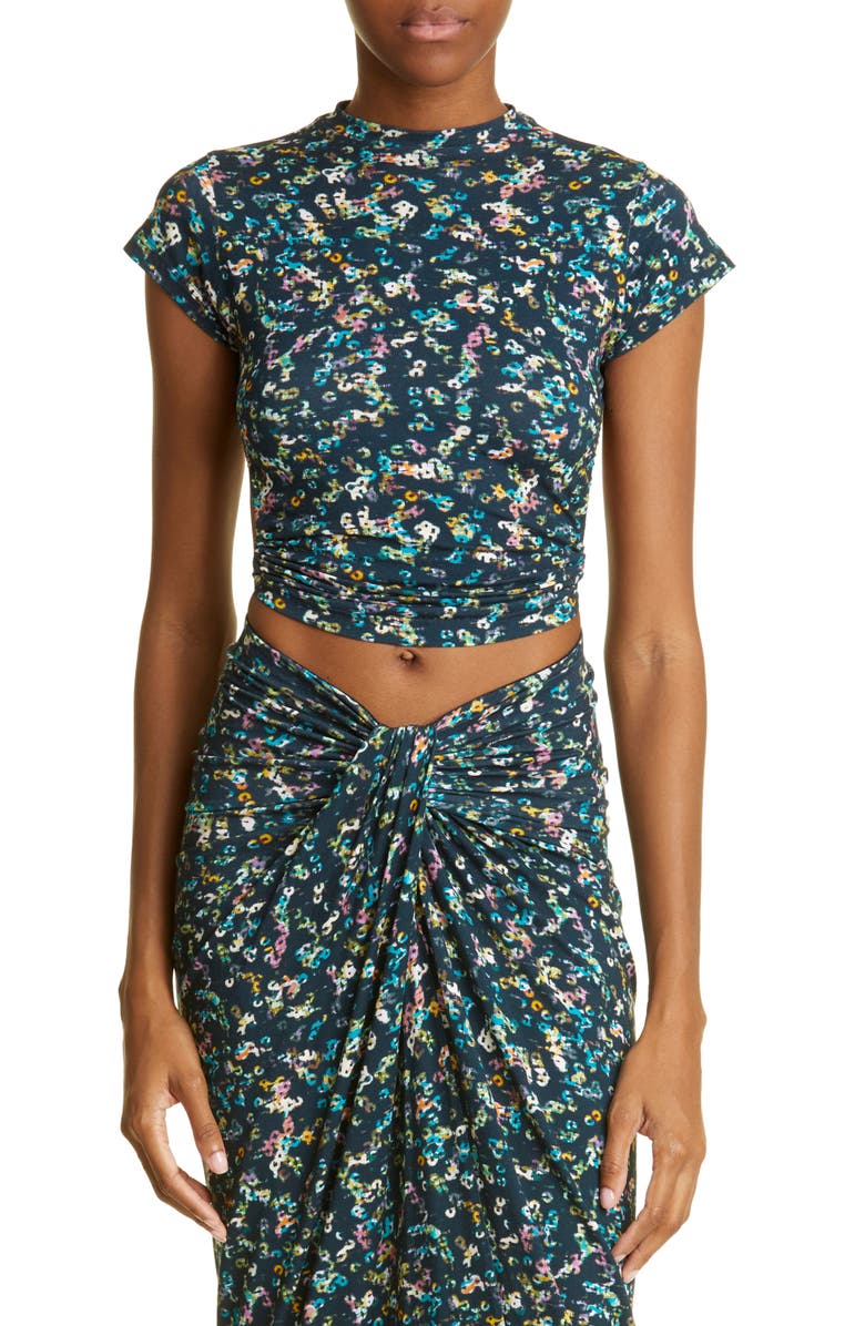 Isabel Marant Étoile Juvia Abstract Print Open Back Top, Main, color,