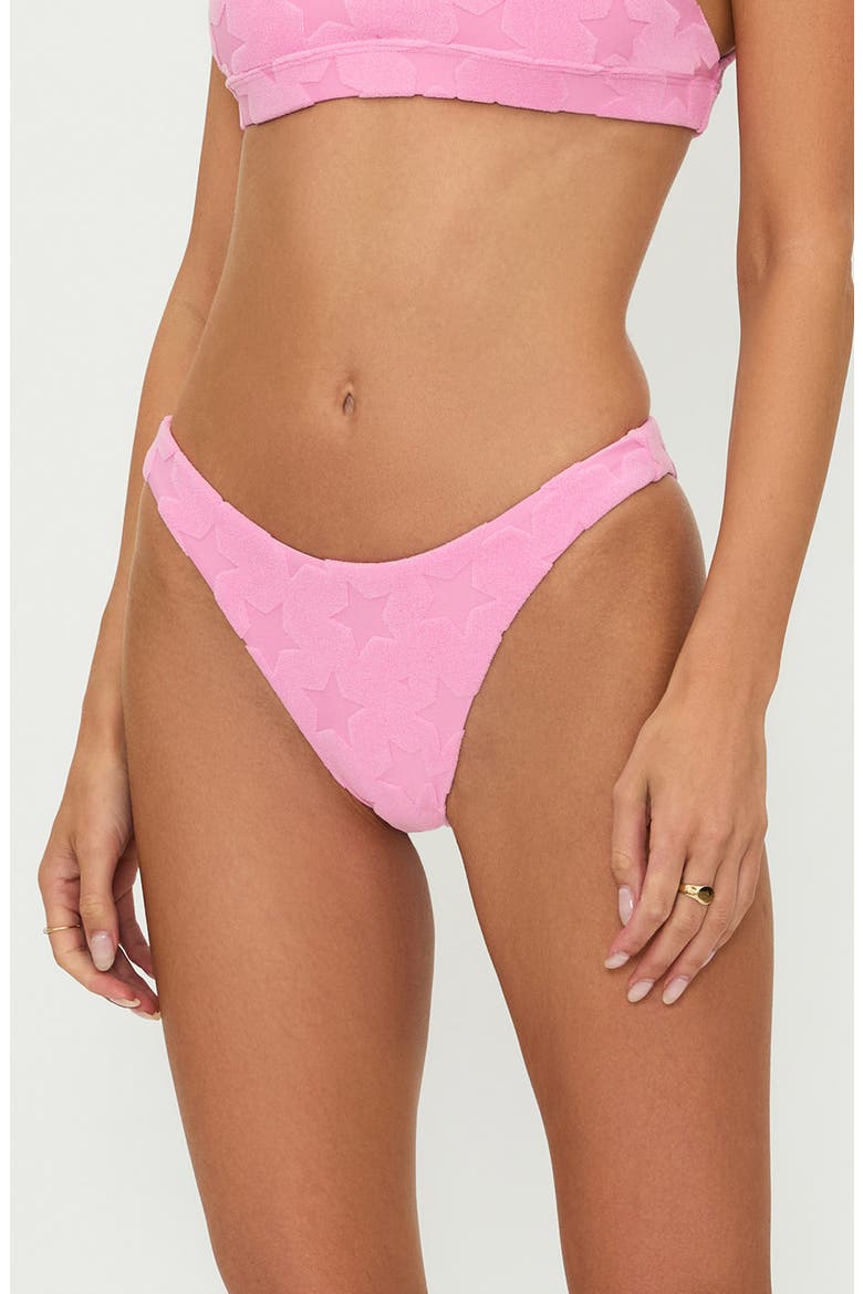 Kaylin Rib High Cut Bikini Bottoms, Main, color, PRISM PINK STAR