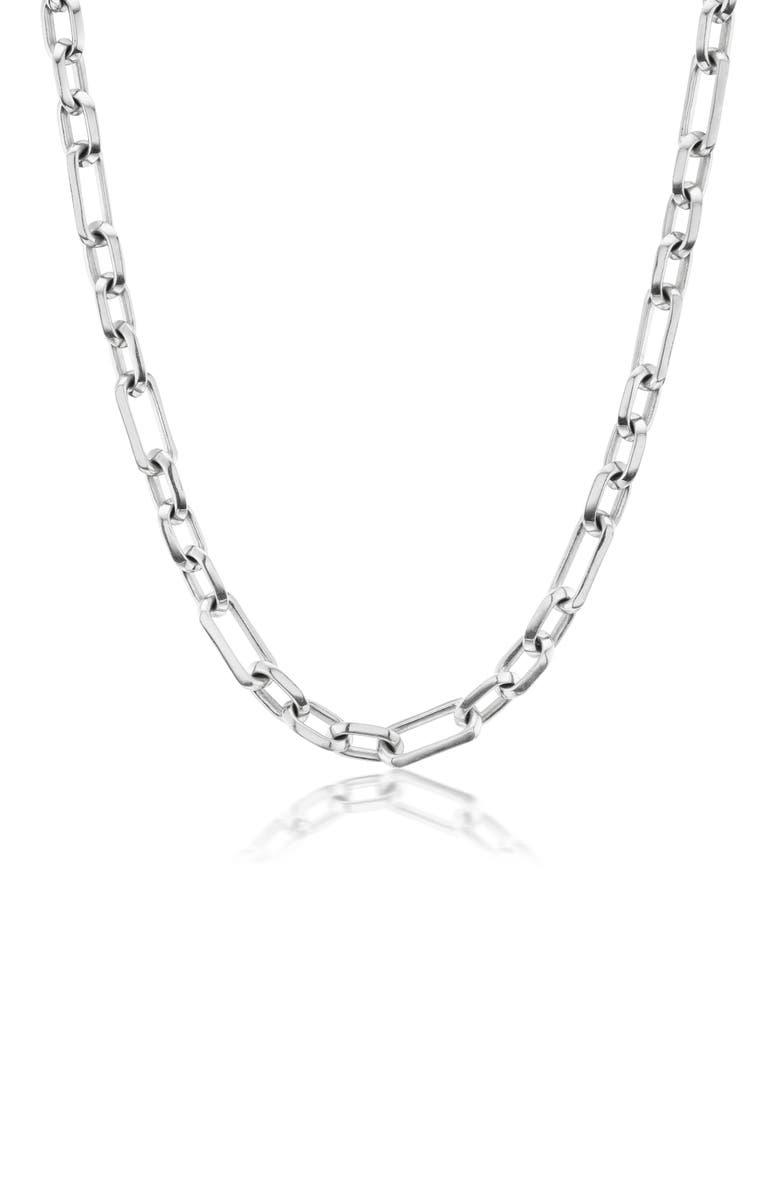 Sheryl Lowe Oval Link Chain Necklace, Main, color, Sterling Silver