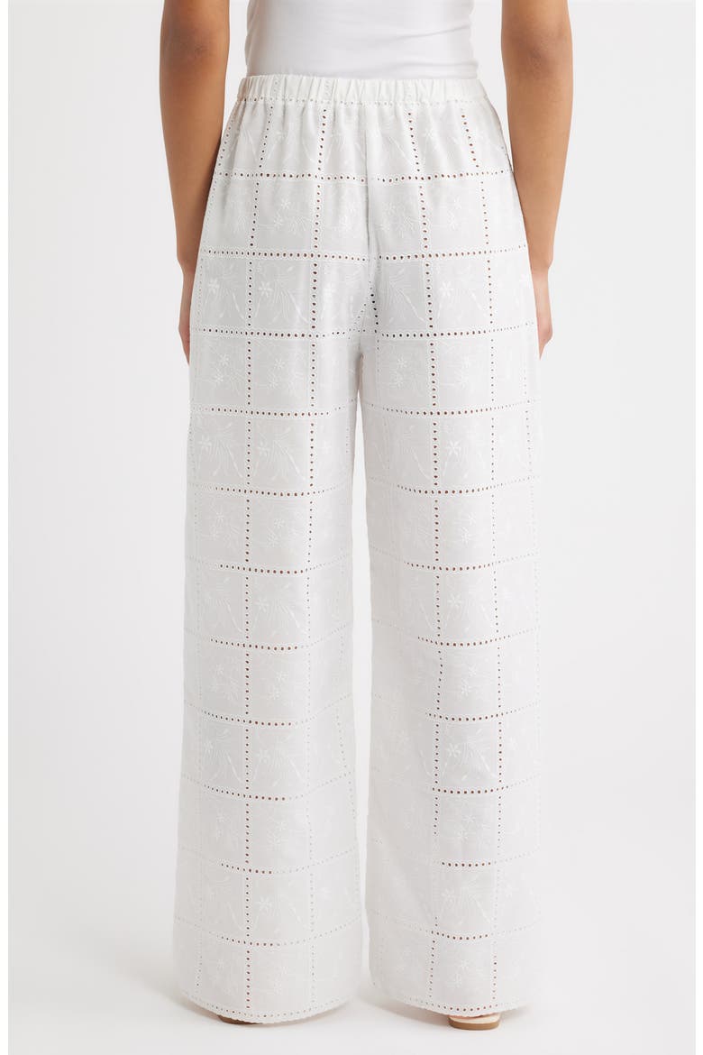 Mora Broderie Anglaise Wide Leg Pants, Alternate, color, BRODERIE WHITE