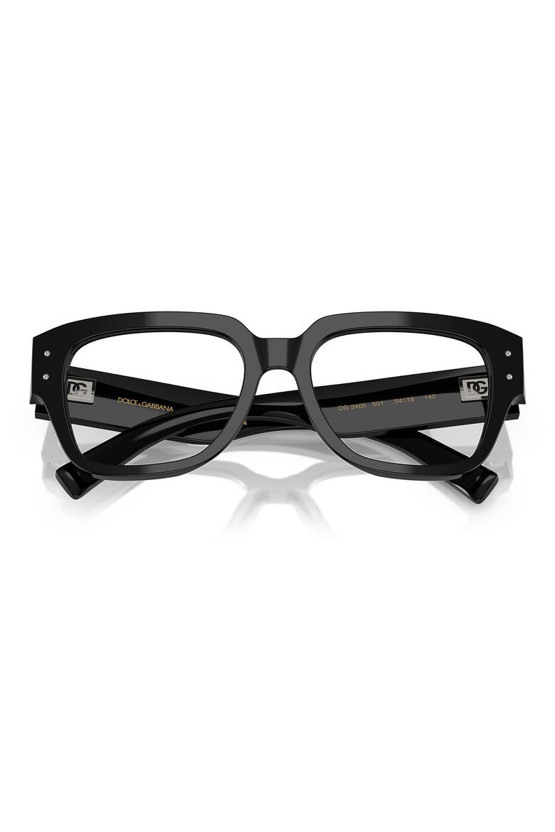 54mm Square Optical Glasses, Alternate, color, BLACK
