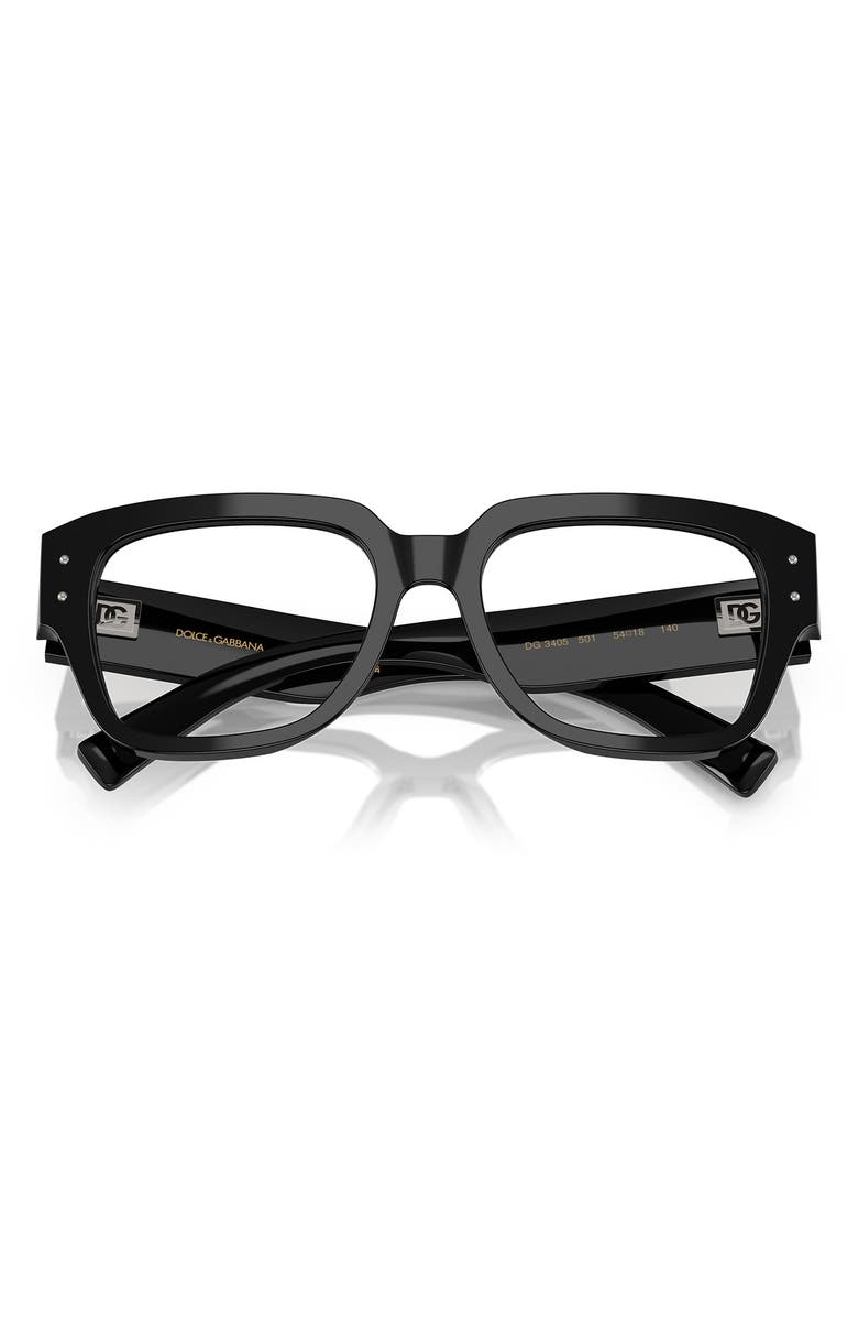 Dolce&Gabbana 54mm Square Optical Glasses, Alternate, color, Black