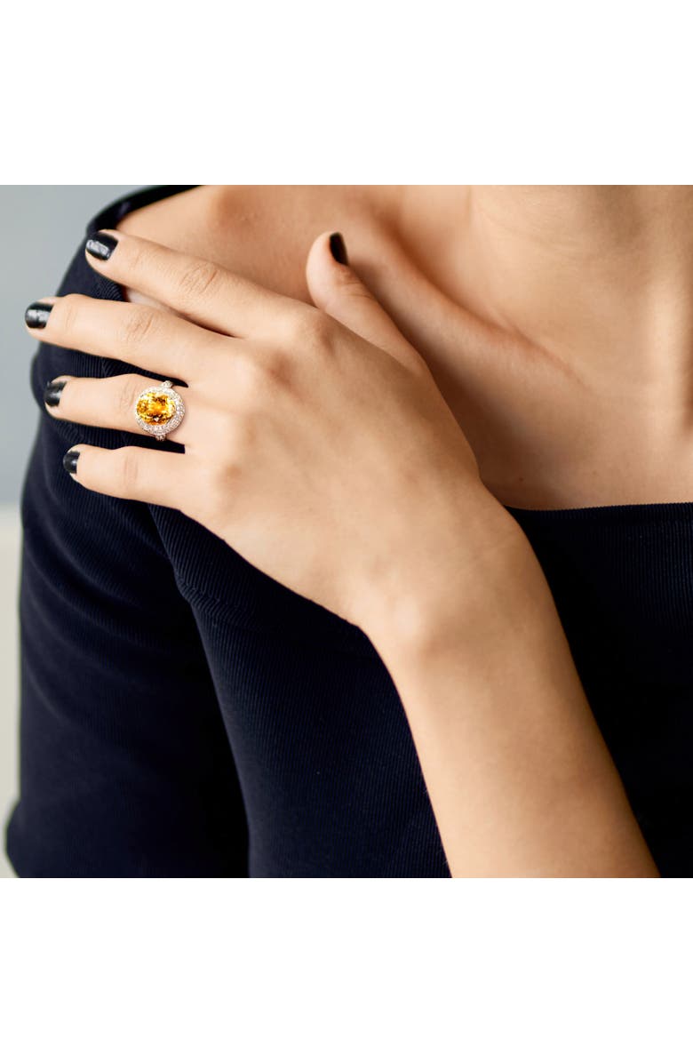 Julianna B. Gemstone & White Sapphire Double Halo Ring, Alternate, color, Citrine