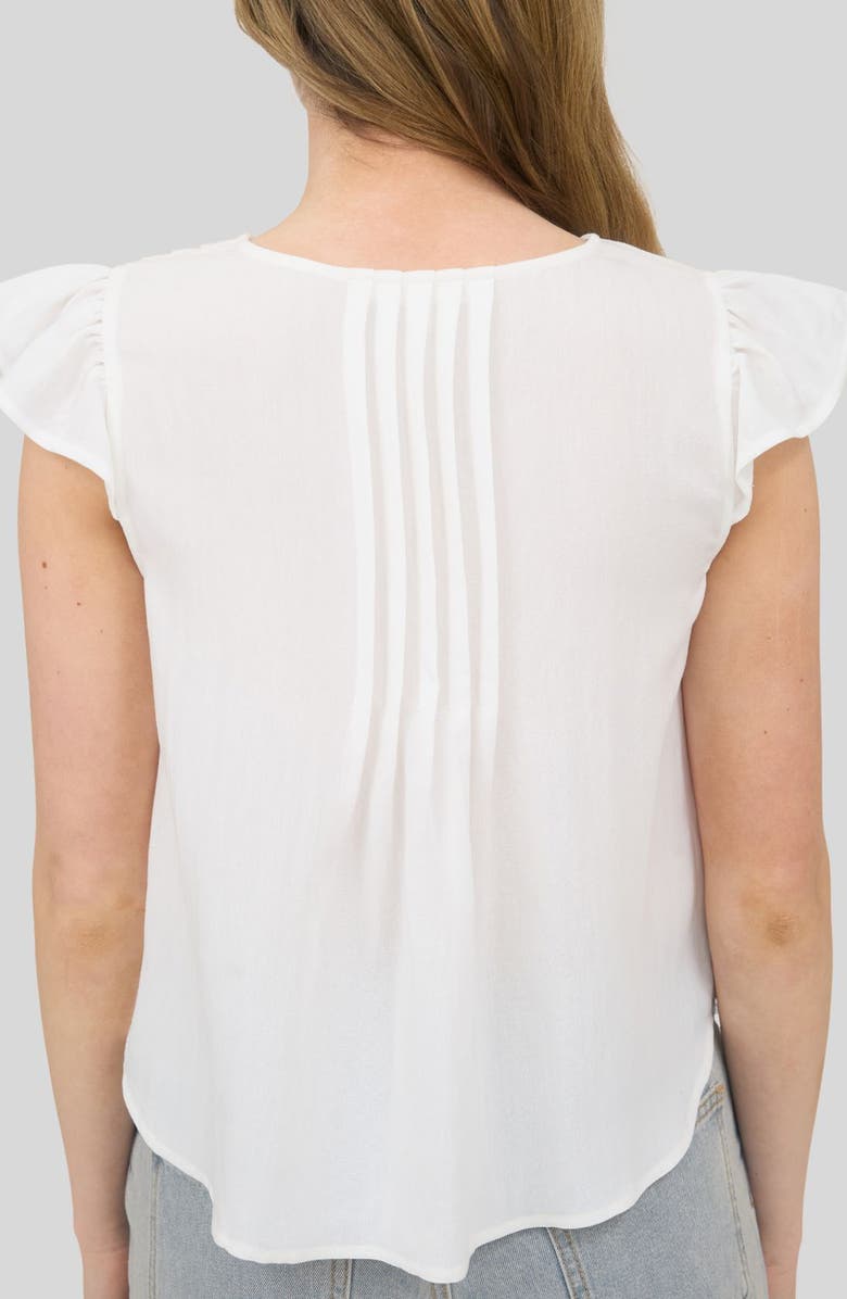 Blu Pepper Pin Tuck Pleat Ruffle Top, Alternate, color, White