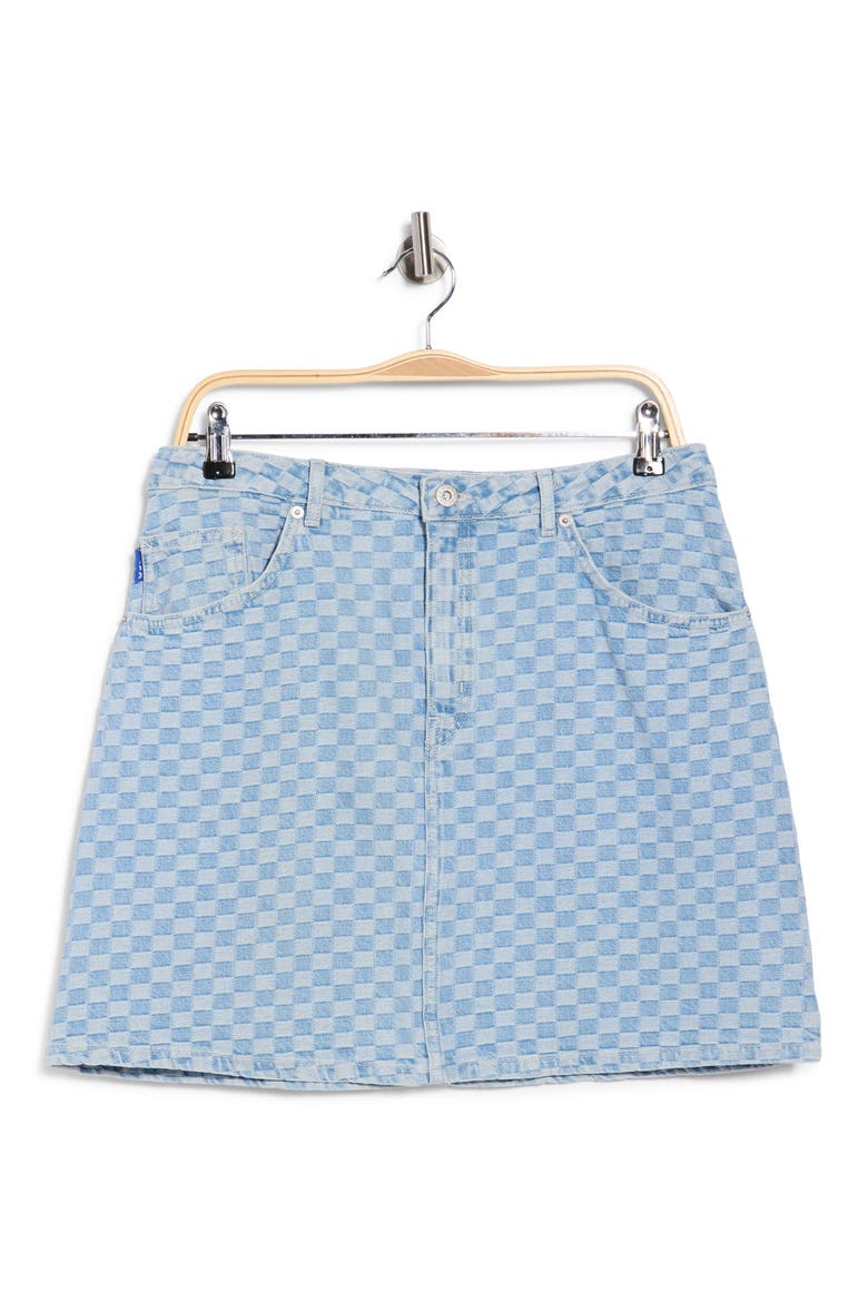 Gami Check Denim Skirt, Alternate, color, LIGHT/ PASTEL BLUE