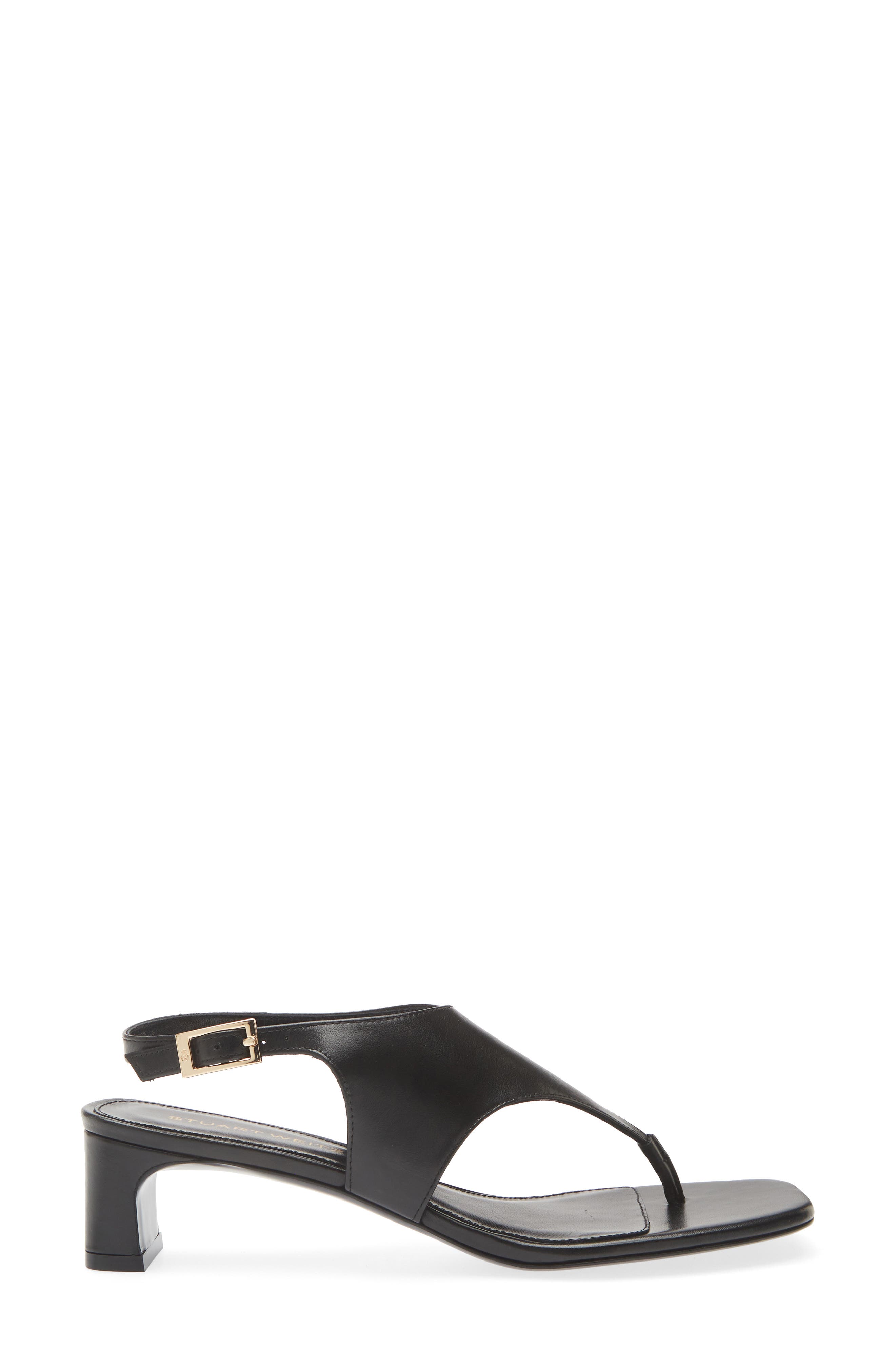 Stuart Weitzman Ankle Strap Sandal, Alternate, color, Black