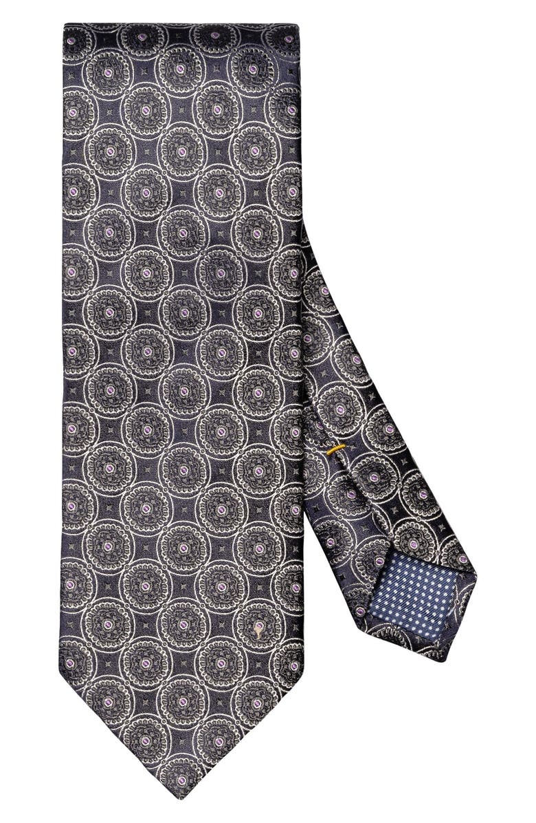 Eton Medallion Silk Tie, Main, color, Navy