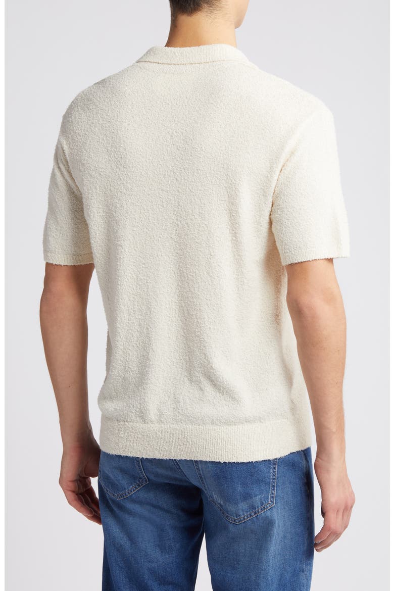 Textured Johnny Collar Shirt, Alternate, color, VANILLA CREAM