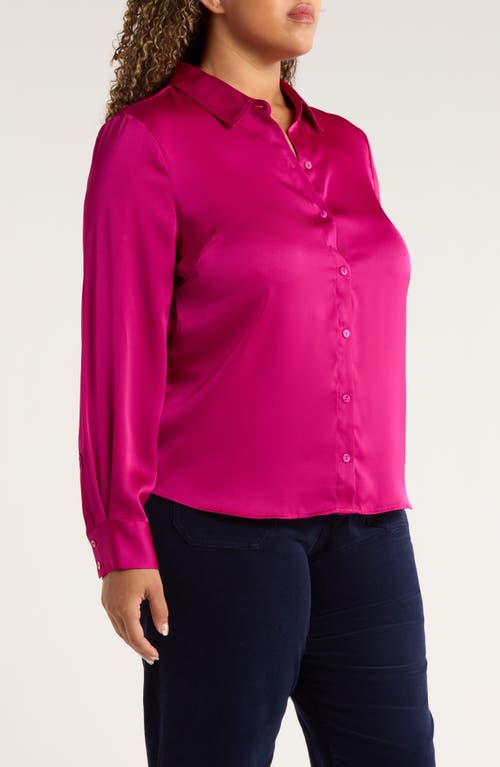 Liverpool Los Angeles Satin Button-up Shirt In Pink
