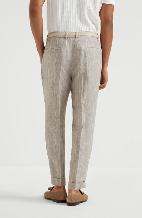 Shop Brunello Cucinelli Wide Chalk Stripe Trousers In Yuta