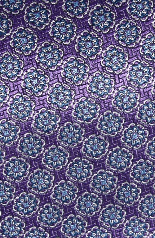David Donahue Floral Medallion Silk Tie In Multi