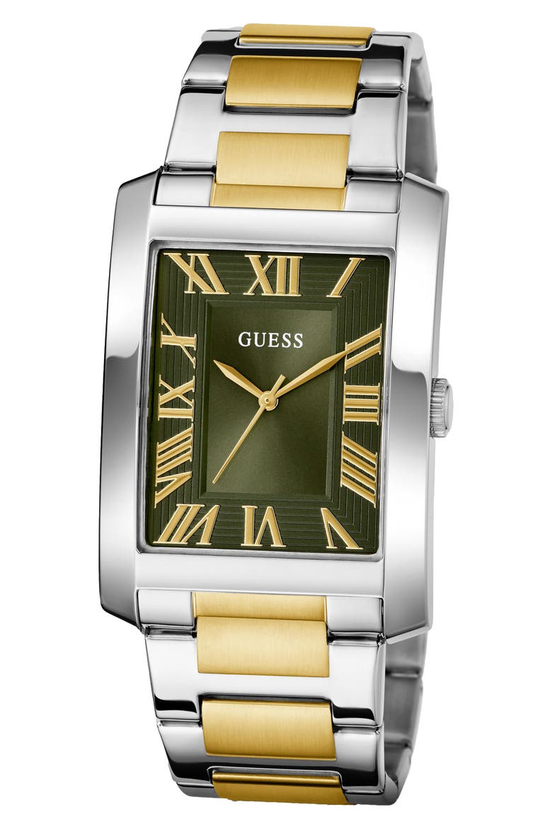Clyde Two-Tone Bracelet Tank Watch, 34mm, Alternate, color, GOLD