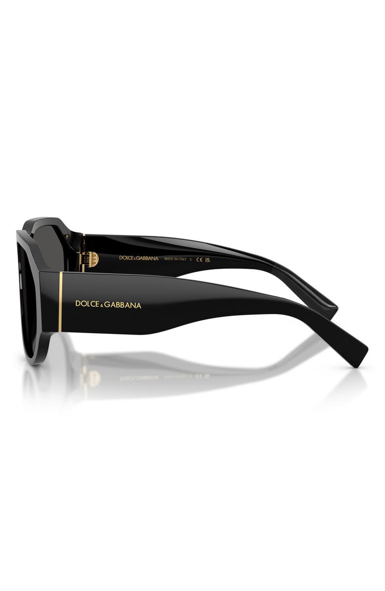 Dolce&Gabbana 58mm Pilot Sunglasses, Alternate, color, Black / Dark Grey
