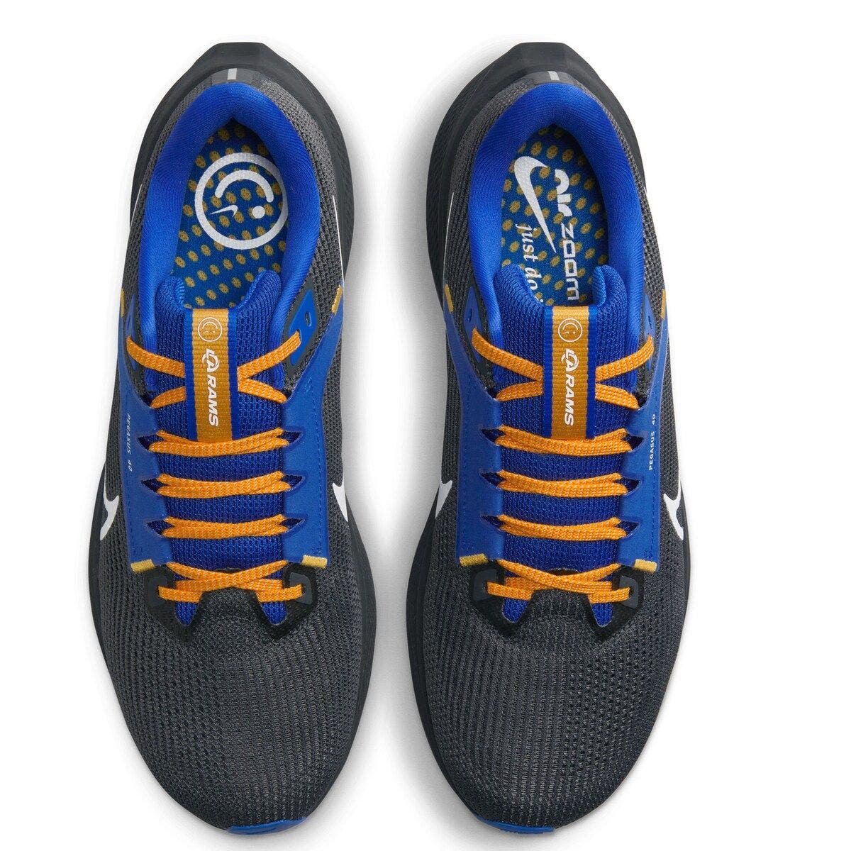 Unisex Nike  Anthracite Los Angeles Rams Zoom Pegasus 40 Running Shoe, Alternate, color, Anthracite