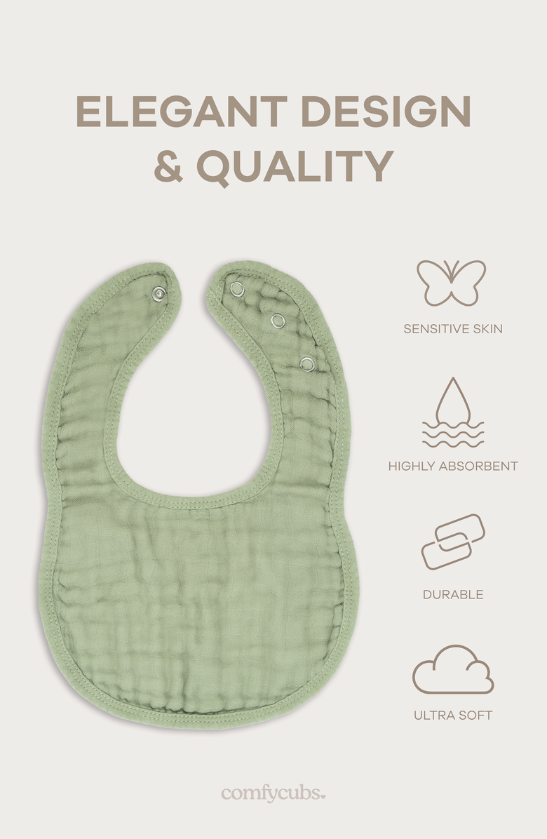 Comfy Cubs Muslin Bibs - Pack of 8, Alternate, color,