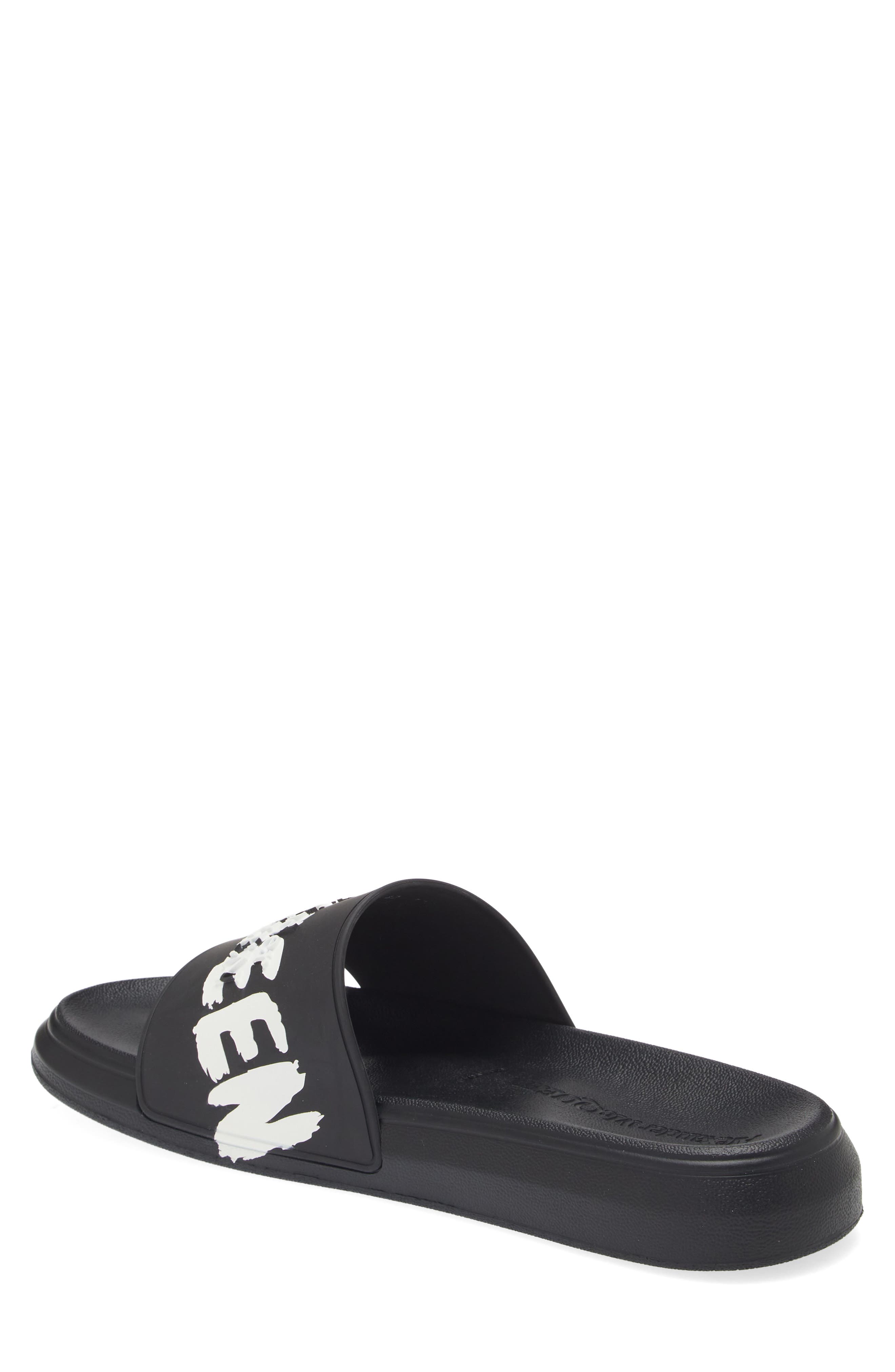 McQueen Alexander McQueen Graffiti Logo Slide Sandal, Alternate, color, 