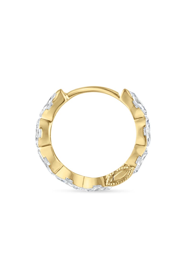Invisible Set Diamond Marquise Eternity Hoop Earring, Alternate, color, YELLOW GOLD