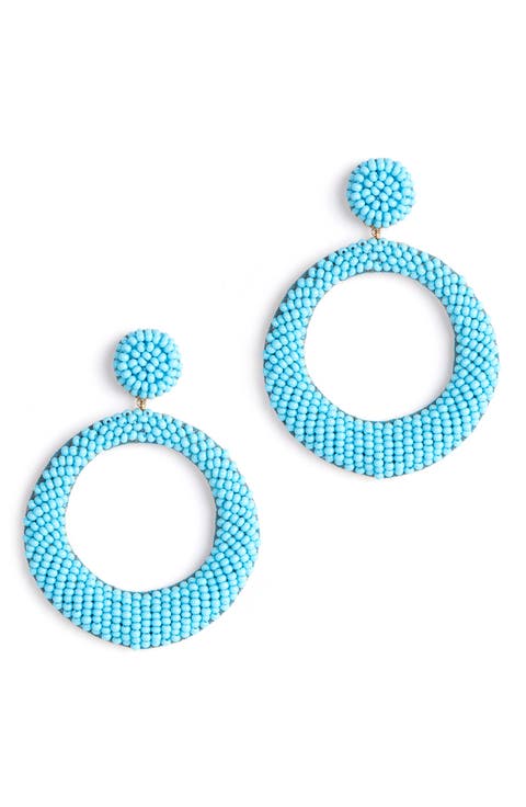 Asta Beaded Hoop Drop Earrings