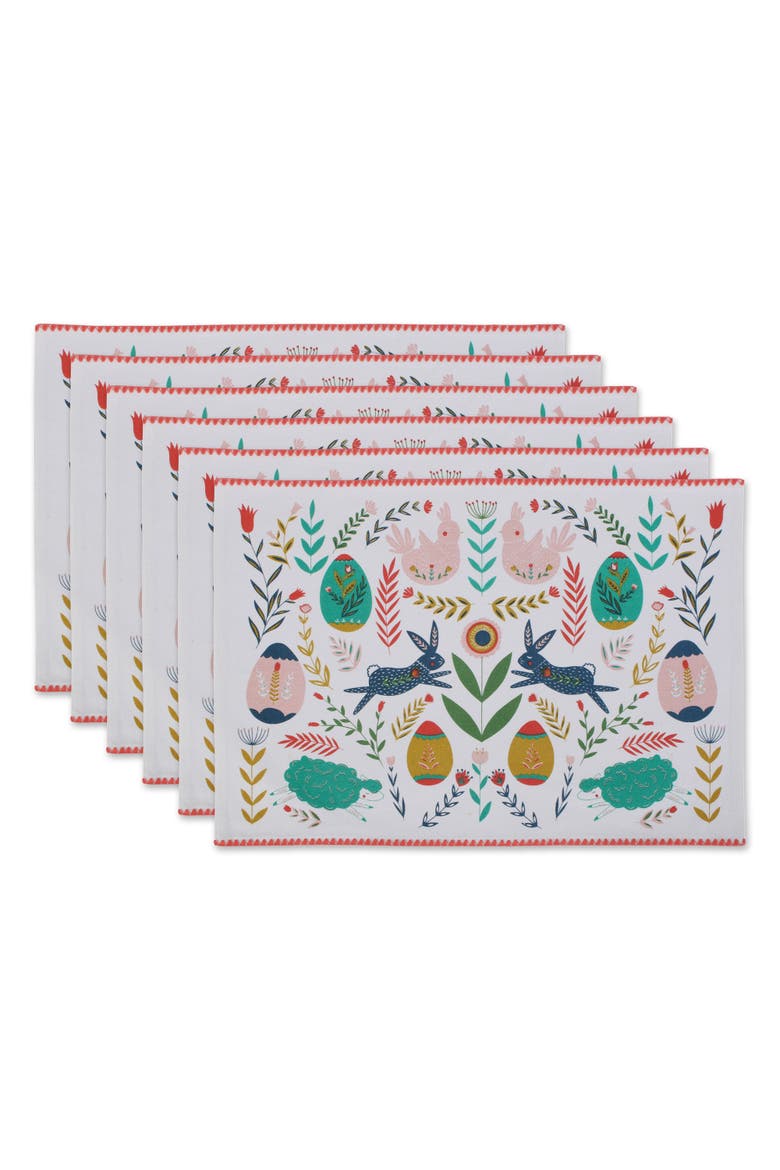 Easter Folk Garden Embellished Placemat Set/6, Main, color, Easter Folk