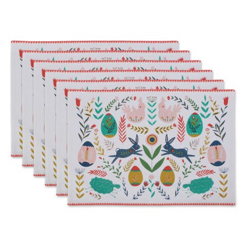 Easter Folk Garden Embellished Placemat Set/6