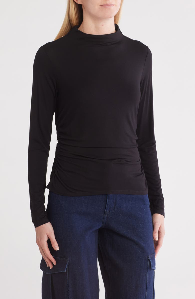 DKNY Long Sleeve Mock Neck Top, Main, color, 