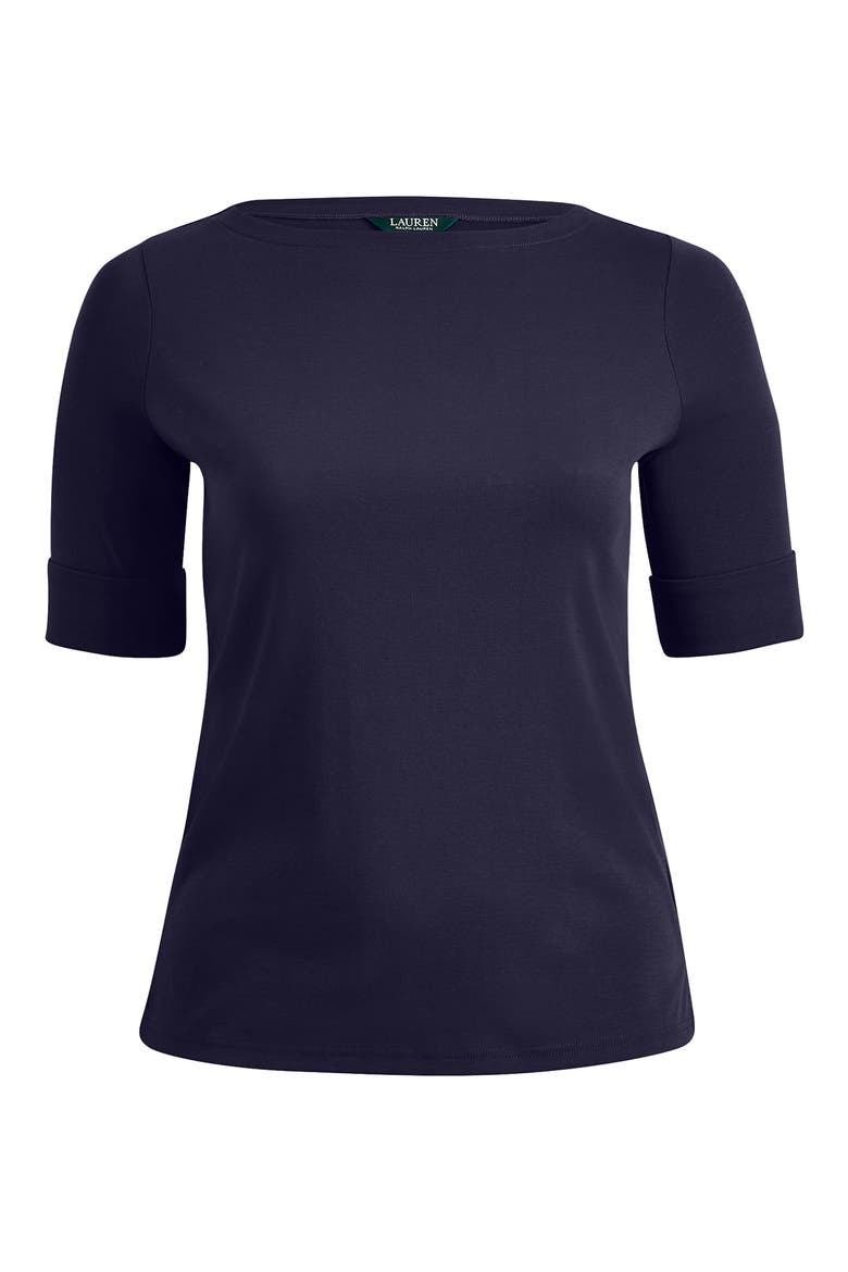 Boat Neck Top, Alternate, color, LAUREN NAVY