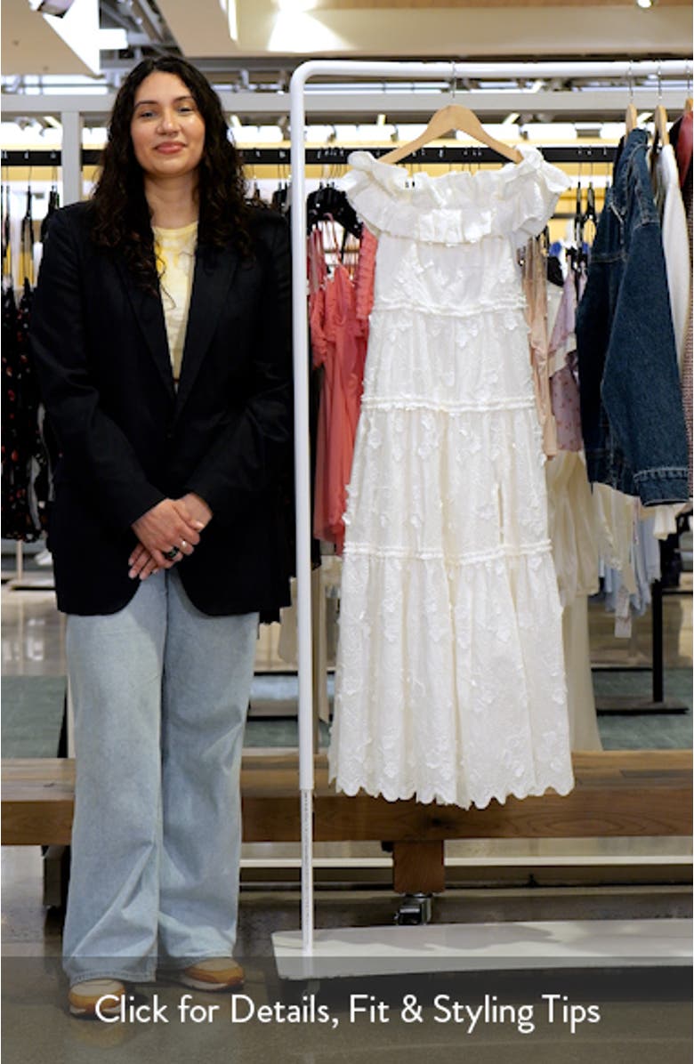 Piccola Off the Shoulder Cotton Eyelet Dress, sales video thumbnail