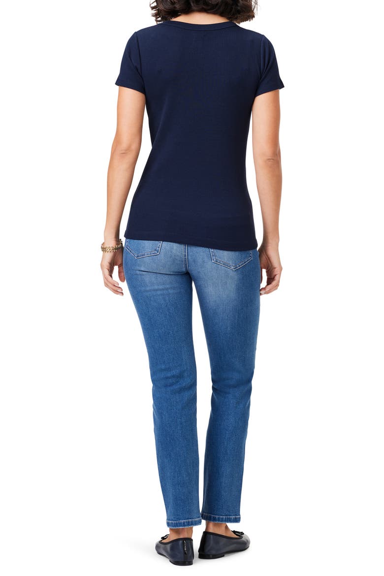 Perfect Crewneck Rib Top, Alternate, color, DARK INDIGO