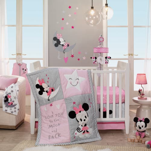 Lambs & Ivy Disney Baby Minnie Mouse Fleece Baby Blanket In White