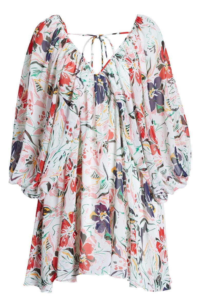 Socialite Floral Print Long Sleeve Minidress, Alternate, color, 