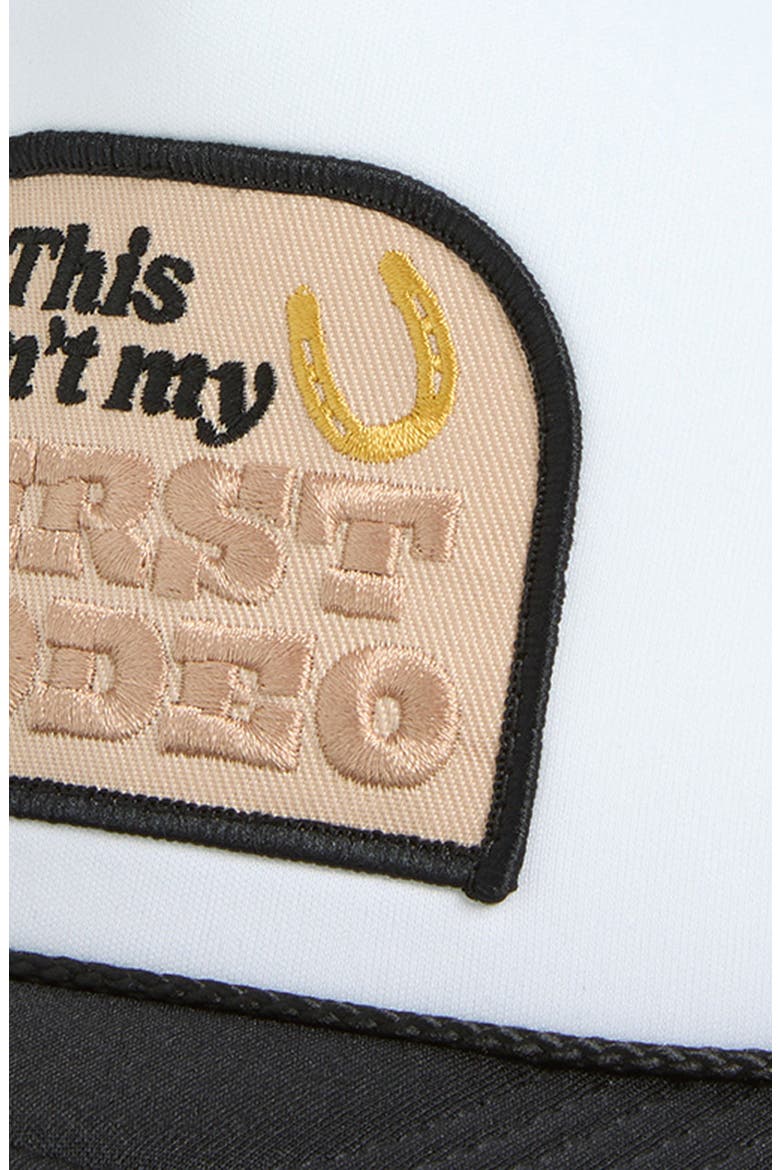 This Ain't My First Rodeo Baseball Cap, Alternate, color, BLACK/ WHITE