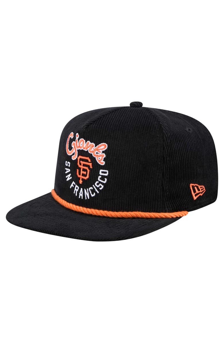 New Era Men's New Era Black San Francisco Giants Full Circle Corduroy Golfer Adjustable Hat, Alternate, color, Black