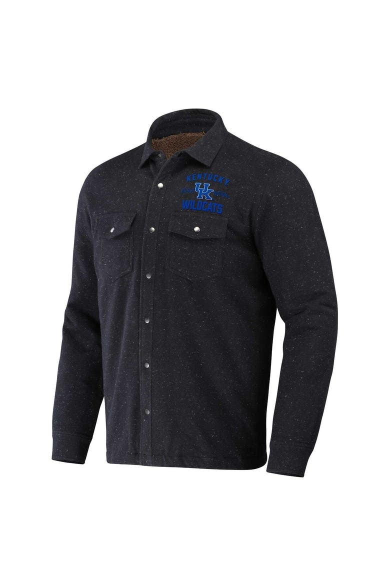 Men's Darius Rucker Collection by Fanatics  Heather Charcoal Kentucky Wildcats Sherpa-Lined Full-Snap Shacket, Alternate, color, Heather Charcoal