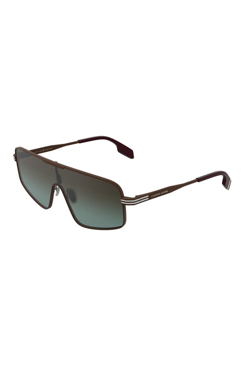 58mm Gradient Modified Rectangular Shield Sunglasses, Alternate, color, MATTE BURGUNDY