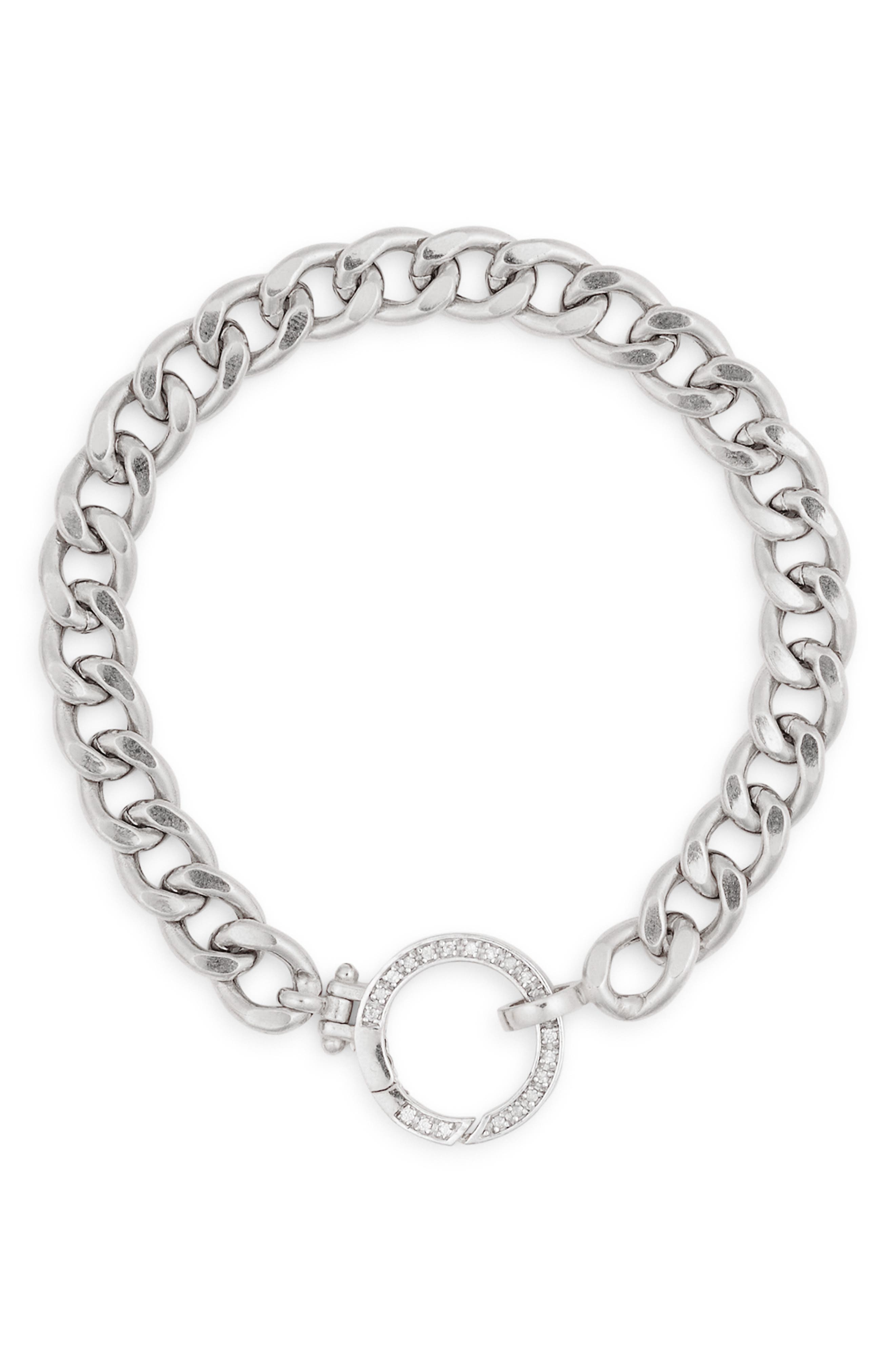 MESHMERISE Diamond Circle Curb Chain Bracelet