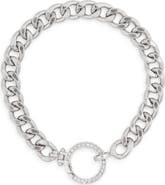 MESHMERISE Diamond Circle Curb Chain Bracelet