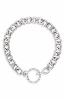 MESHMERISE Diamond Circle Curb Chain Bracelet