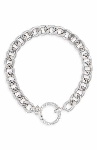 MESHMERISE Diamond Circle Curb Chain Bracelet