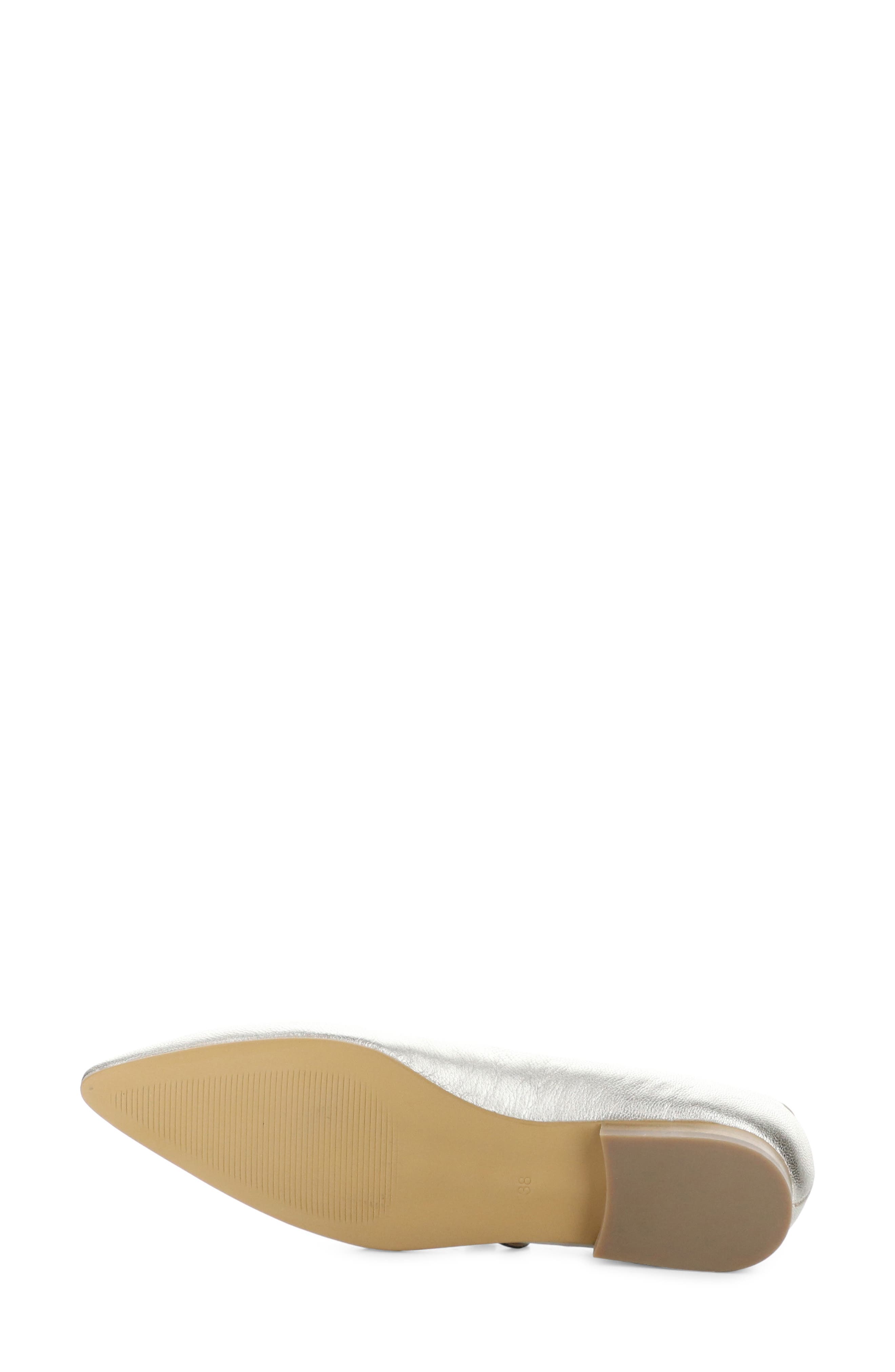 Fly London Suln Pointed Toe Flat, Alternate, color, Silver