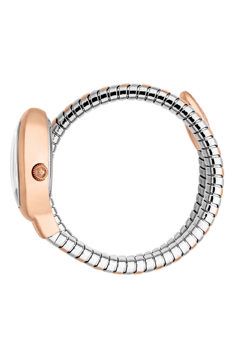 Just Cavalli Snake Wraparound Bracelet Watch, 20mm x 34.5mm, Alternate, color, Silver/ Rose Gold