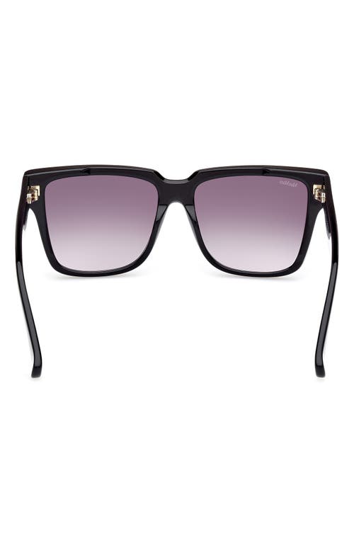 Max Mara Glimpse2 57mm Gradient Polarized Square Sunglasses In Black