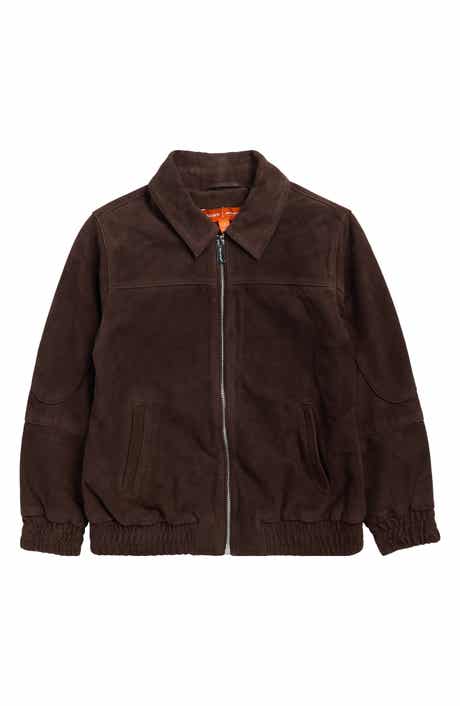 Reiss Kids' Rally Leather Bomber Jacket
